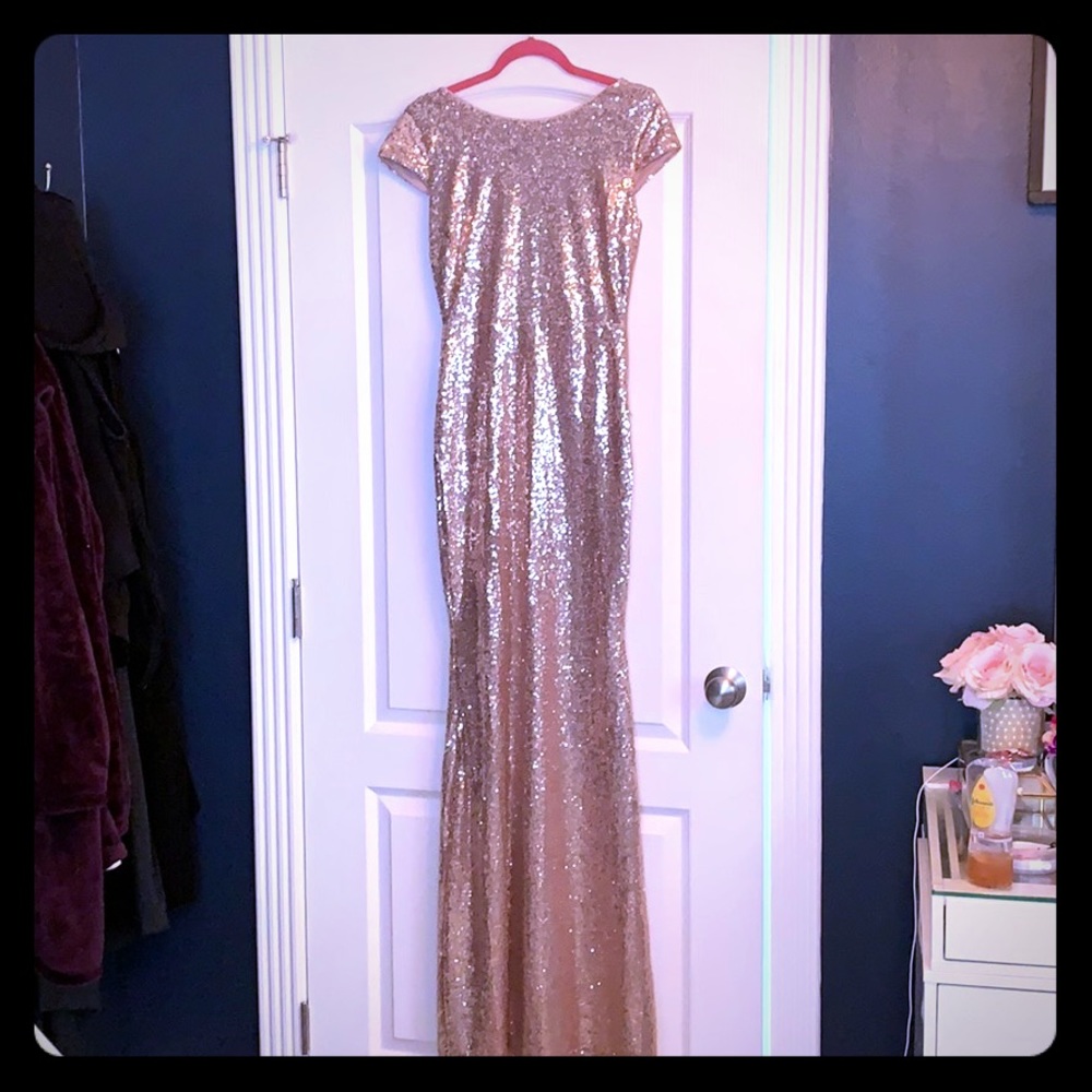 Rose Gold Sequin Bodycon Dress